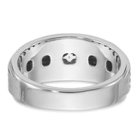 14k White Gold w/ Blk RH 1/3 ct Lab Grown Dia VS/SI+ G+ Complete Men's Ring-B63786