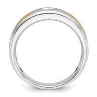 14k Two-tone IBGoodman Men's Polished and Satin Diamond Complete Ring-B63791