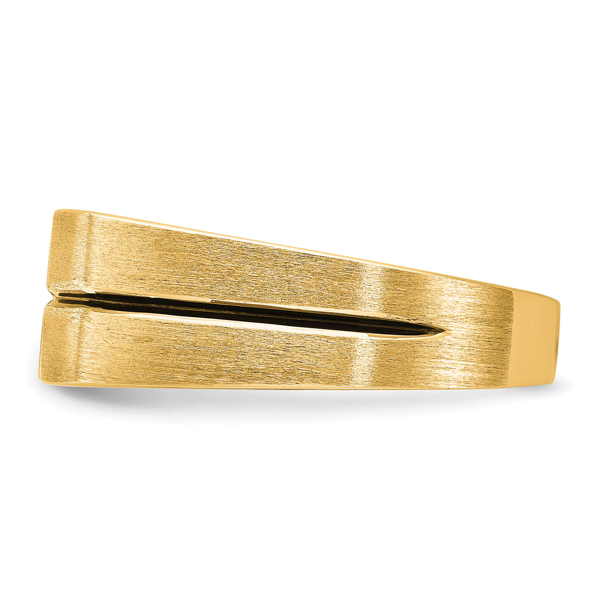 10k w/ Blk RH IBGoodman Men's Satin/Grooved 3-Stone A Dia Ring-B63794