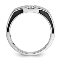 14k White Gold IBGoodman Men's w/Black Rhod Satin Diamond Complete Ring-B63803
