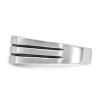 14k White Gold IBGoodman Men's w/Black Rhod Satin Diamond Complete Ring-B63803