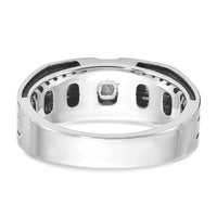 14k White Gold with Black Rhodium IBGoodman Men's Satin 1/3 carat Diamond Complete Ring-B63803-4WAA