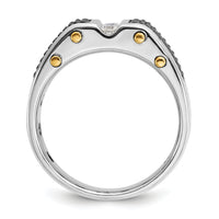 14k Two-tone w/ Blk RH 1/4 ct Lab Grown Diamond VS/SI+ G+ Comp Men's Ring-B63813