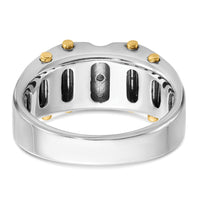14k Two-tone w/ Blk RH 1/4 ct Lab Grown Diamond VS/SI+ G+ Comp Men's Ring-B63813