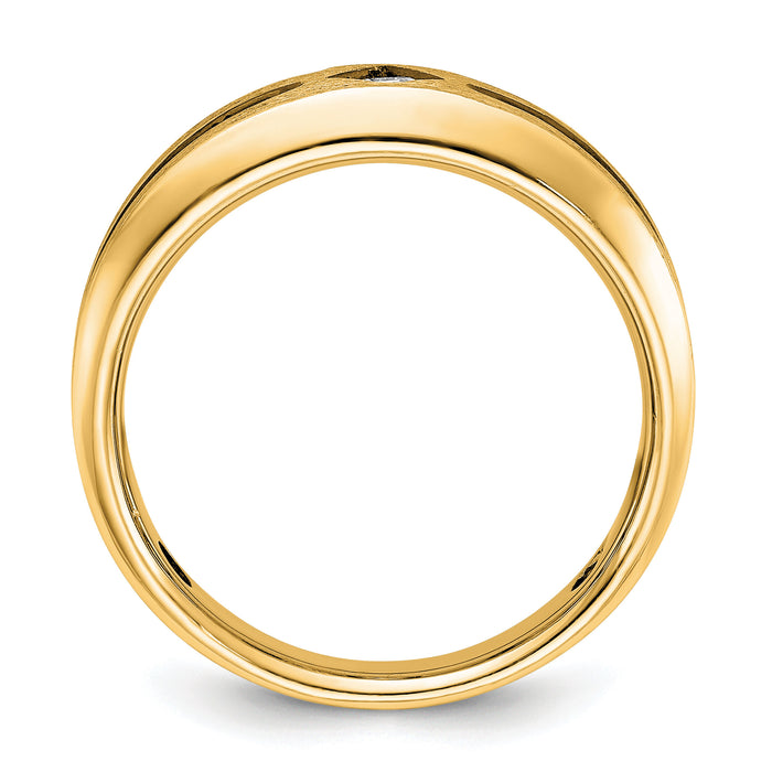 10k IBGoodman Men's Polished Satin & Grooved Ring Mounting-B63817
