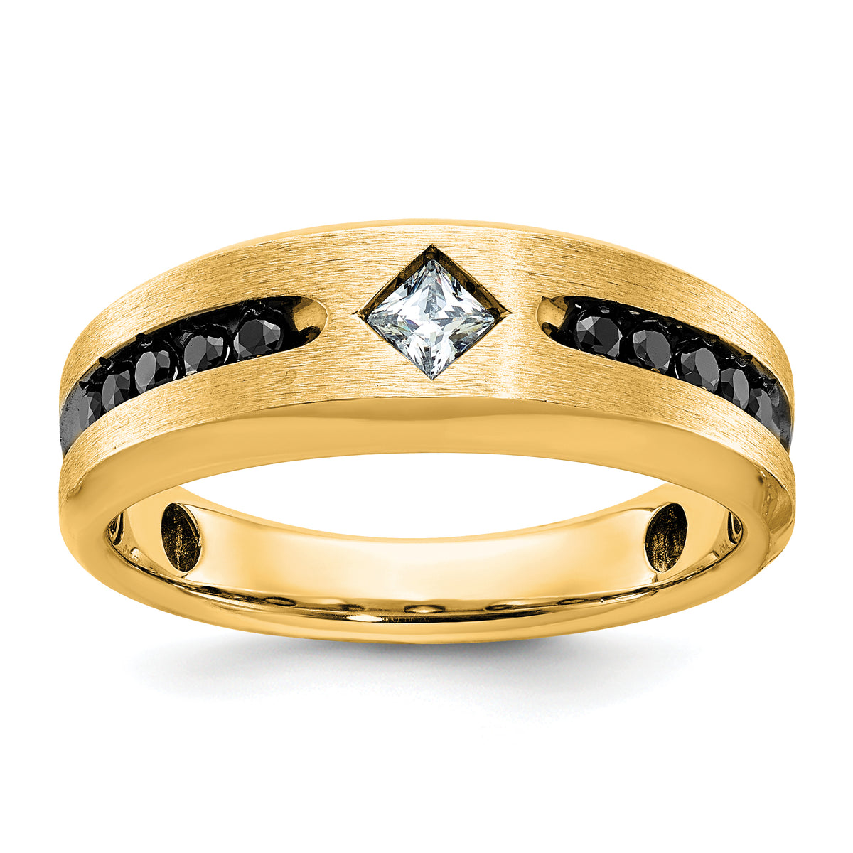 10k IBGoodman Men's Polished Satin & Grooved Ring Mounting-B63817-0Y