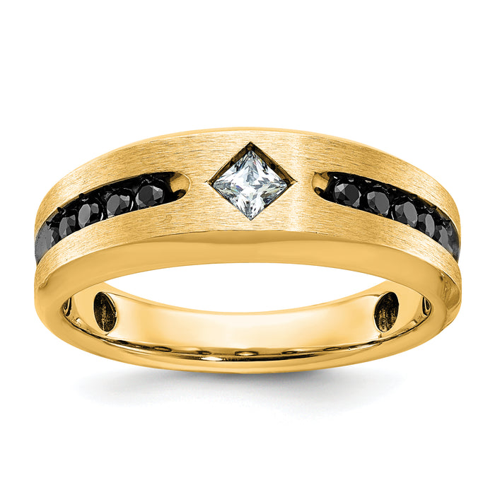 10k IBGoodman Men's Polished Satin & Grooved Ring Mounting-B63817-0Y