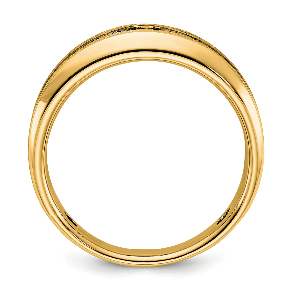 10ky IBGoodman Men's Polished & Brushed Diamond Ring Mounting-B63819