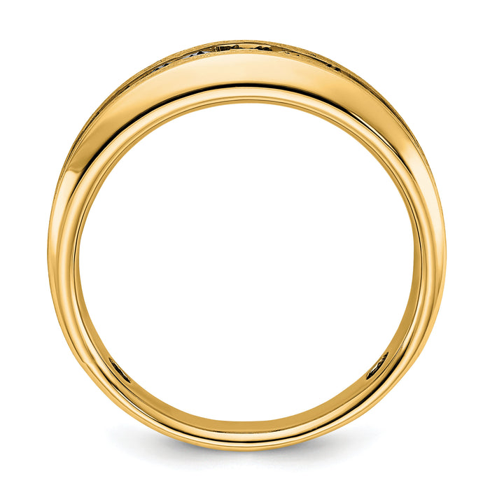 10ky IBGoodman Men's Polished & Brushed Diamond Ring Mounting-B63819