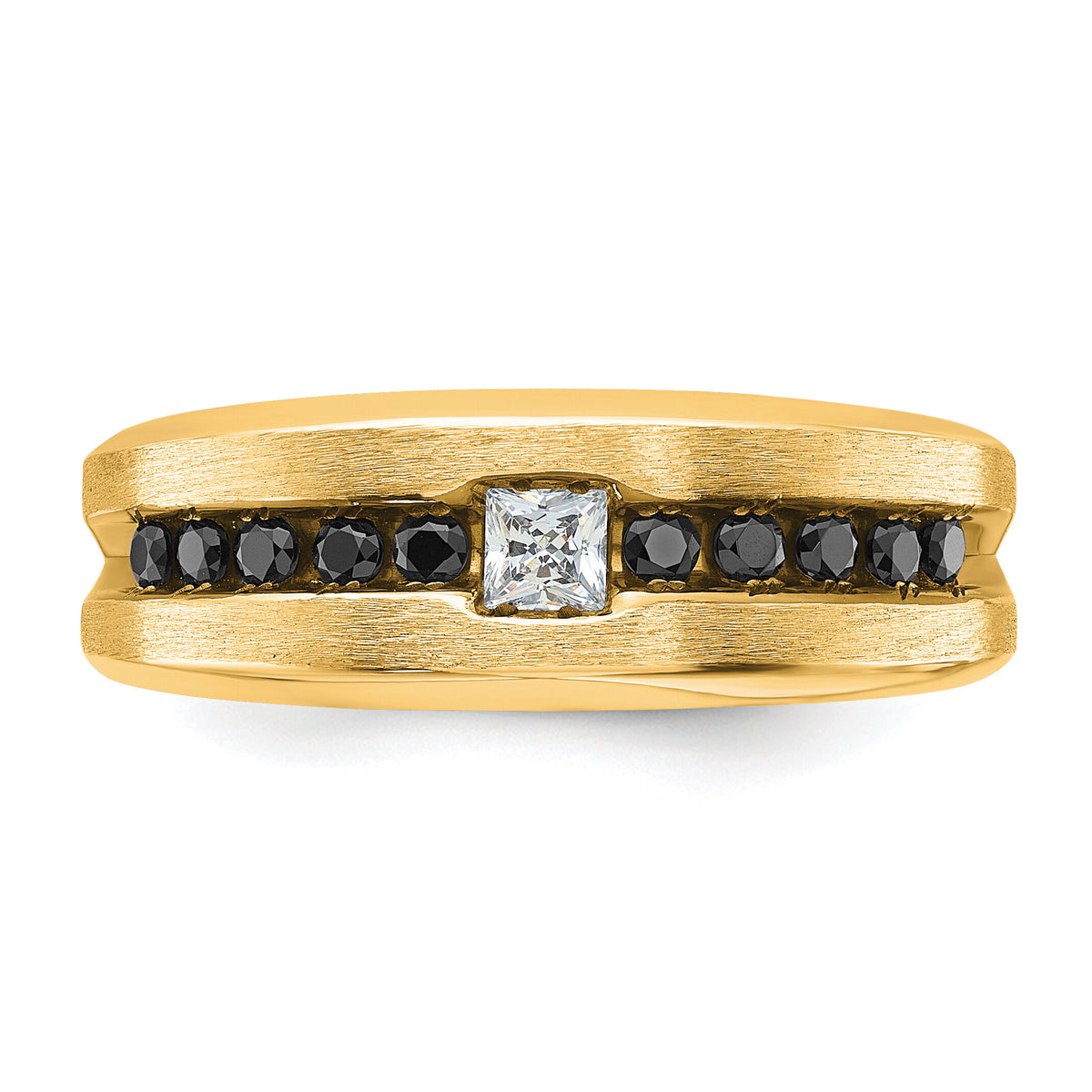 10ky IBGoodman Men's Polished & Brushed Diamond Ring Mounting-B63819