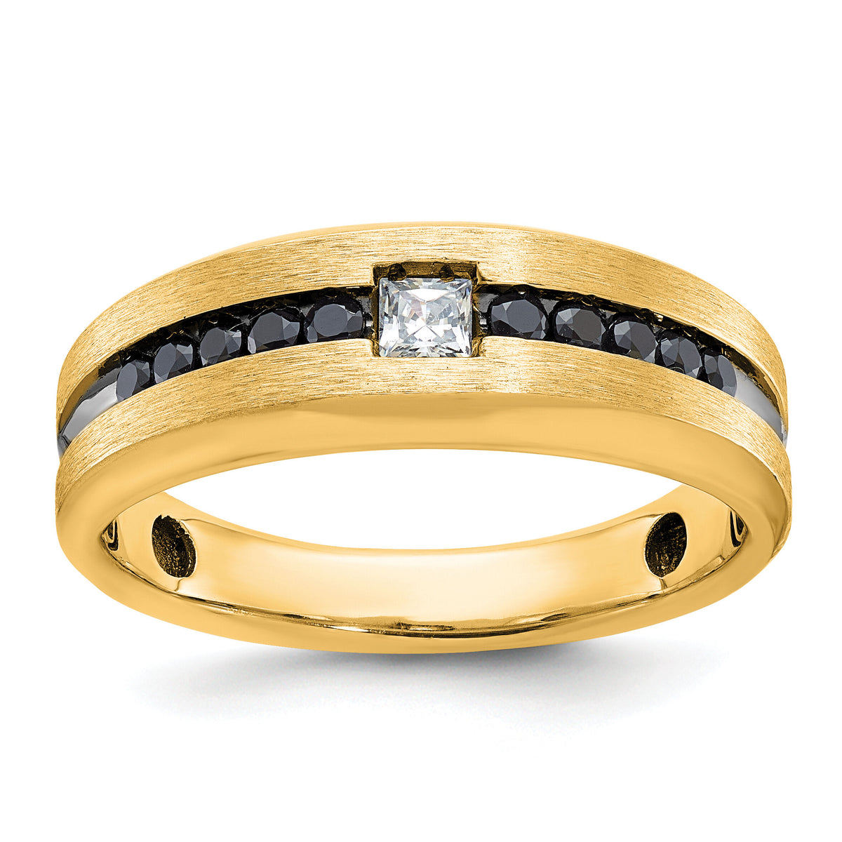 10ky IBGoodman Men's Polished & Brushed Diamond Ring Mounting-B63819