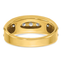 14k w/White Rhodium IBGoodman Men's Polished 7-Stone Diamond Ring-B63824
