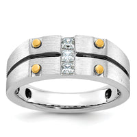 10k Two-tone IBGoodman Men's Polished and Satin Diamond Ring Mounting-B63826