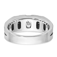 14k Two-tone w/Black Rhodium IBGoodman Men's Satin 1/3 carat Diamond Complete Ring-B63826-4WYAA