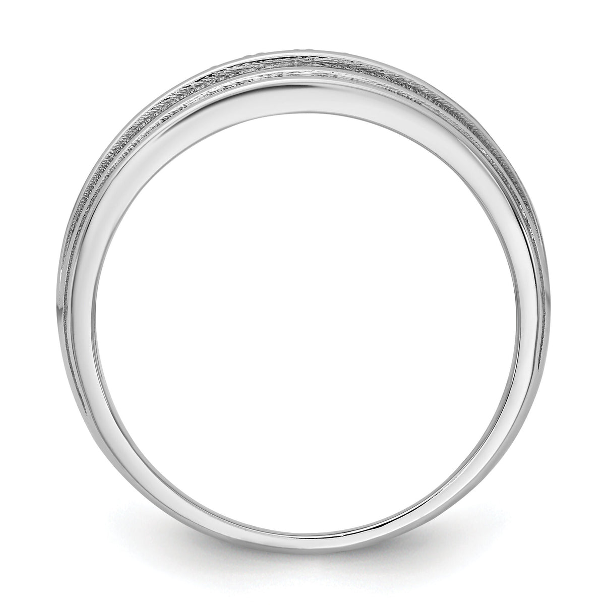 10kw IBGoodman Men's Polished Satin & Grooved 5-Stone Ring Mounting-B63832