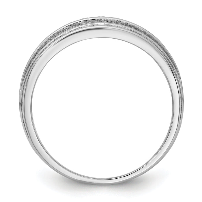 10kw IBGoodman Men's Polished Satin & Grooved 5-Stone Ring Mounting-B63832