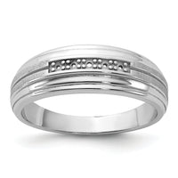 10kw IBGoodman Men's Polished Satin & Grooved 5-Stone Ring Mounting-B63832
