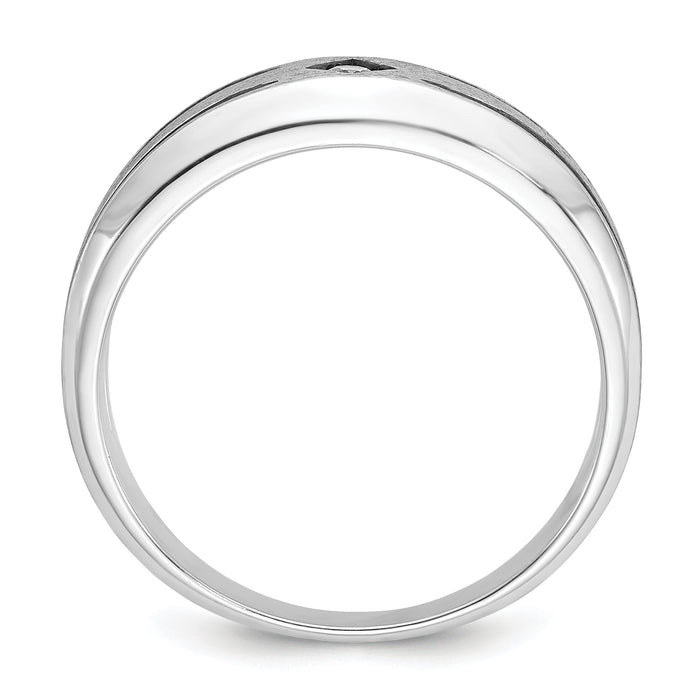 10k White Gold IBGoodman Men's Polished and Satin Diamond Ring Mounting-B63844