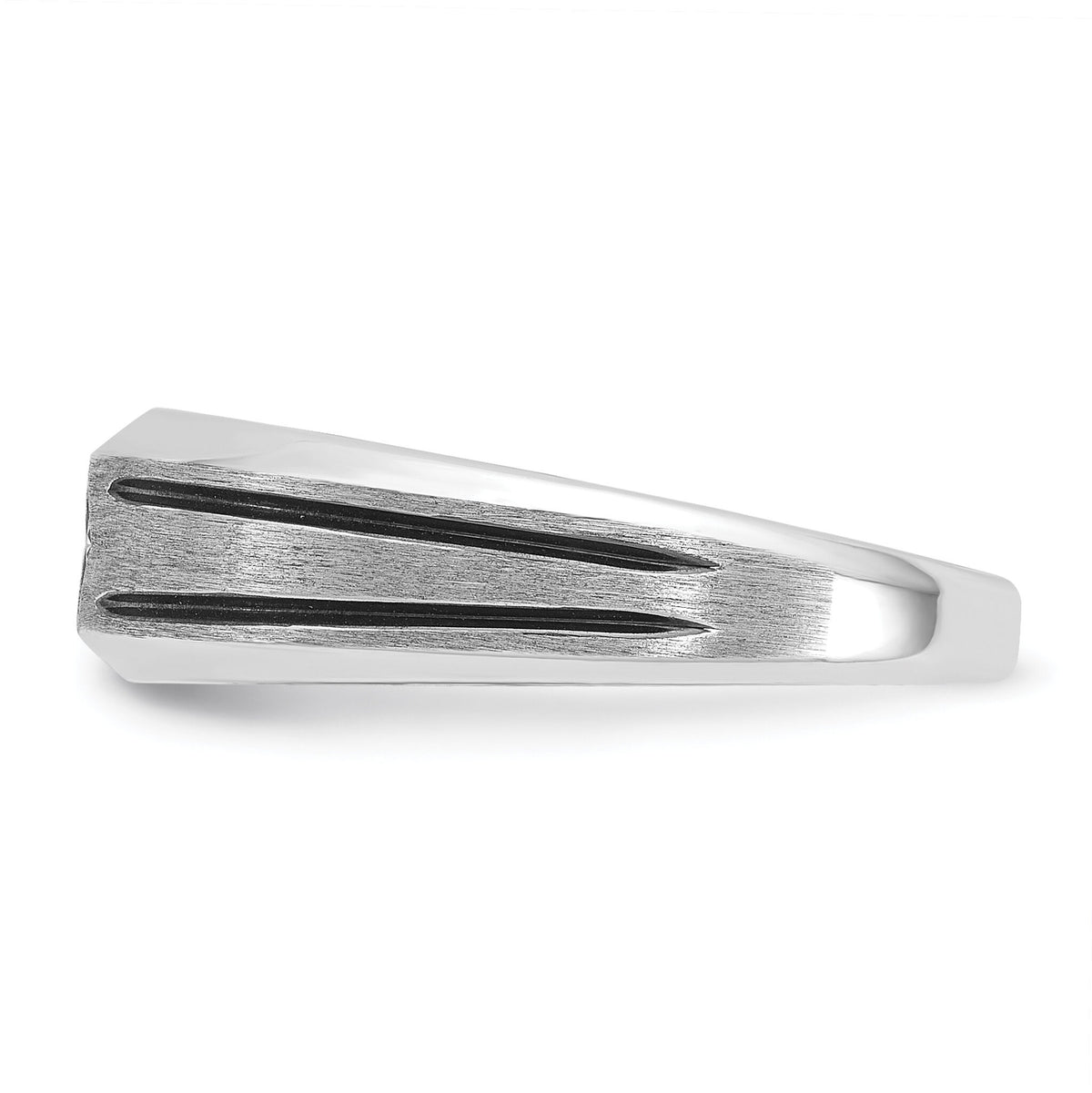 10k White Gold IBGoodman Men's Polished and Satin Diamond Ring Mounting-B63844