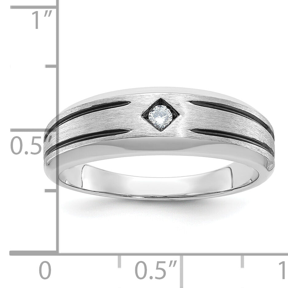 10k White Gold IBGoodman Men's Polished and Satin Diamond Ring Mounting-B63844