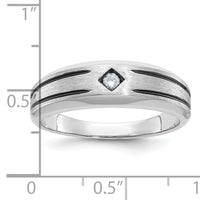 10k White Gold IBGoodman Men's Polished and Satin Diamond Ring Mounting-B63844