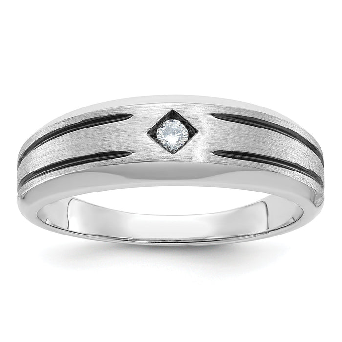10k White Gold IBGoodman Men's Polished and Satin Diamond Ring Mounting-B63844