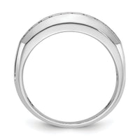 14kw IBGoodman Men's Polished Satin Grooved 2-Row Diamond Ring-B63863
