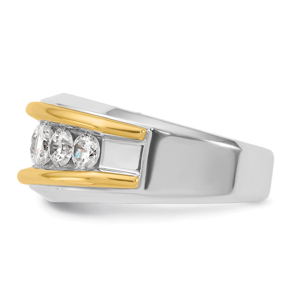 IBGoodman 14k Two-tone Men's Polished 7-Stone 2 Carat AA Quality Diamond Ring-B63866-4WYAA