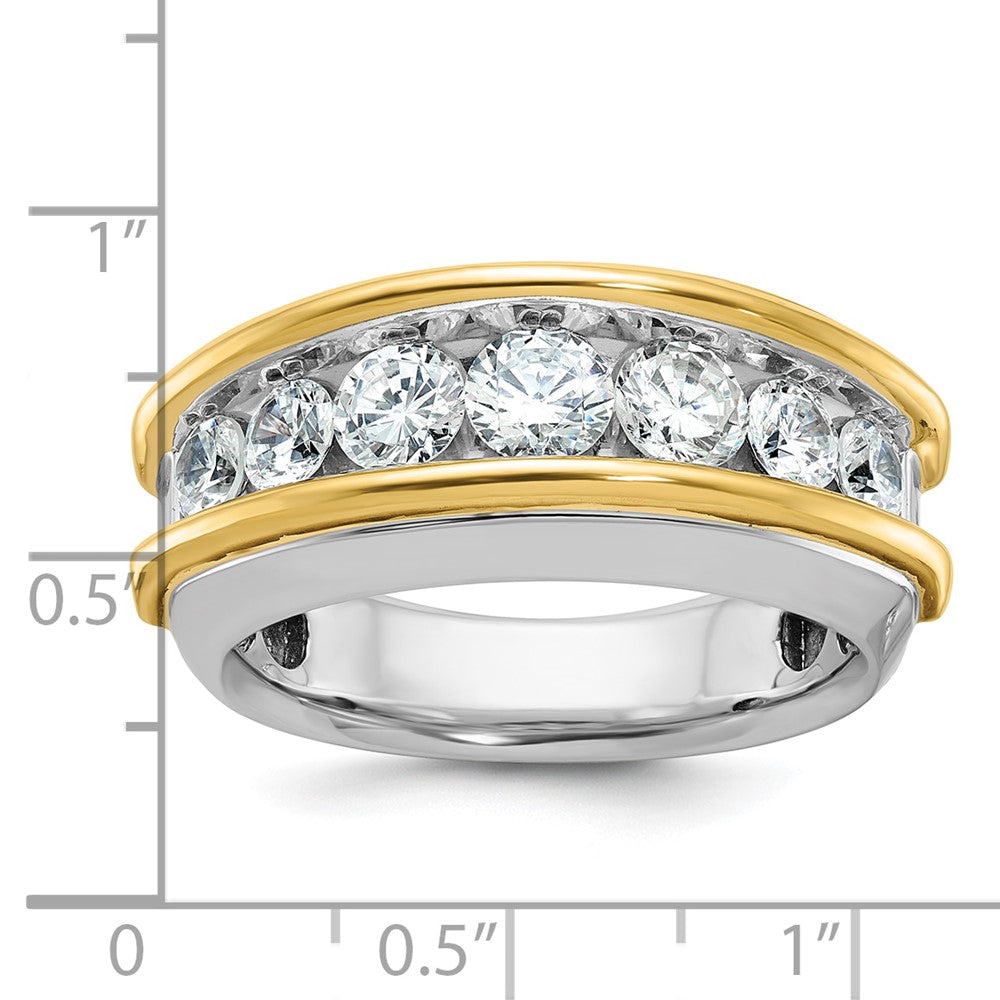 IBGoodman 14k Two-tone Men's Polished 7-Stone 2 Carat AA Quality Diamond Ring-B63866-4WYAA