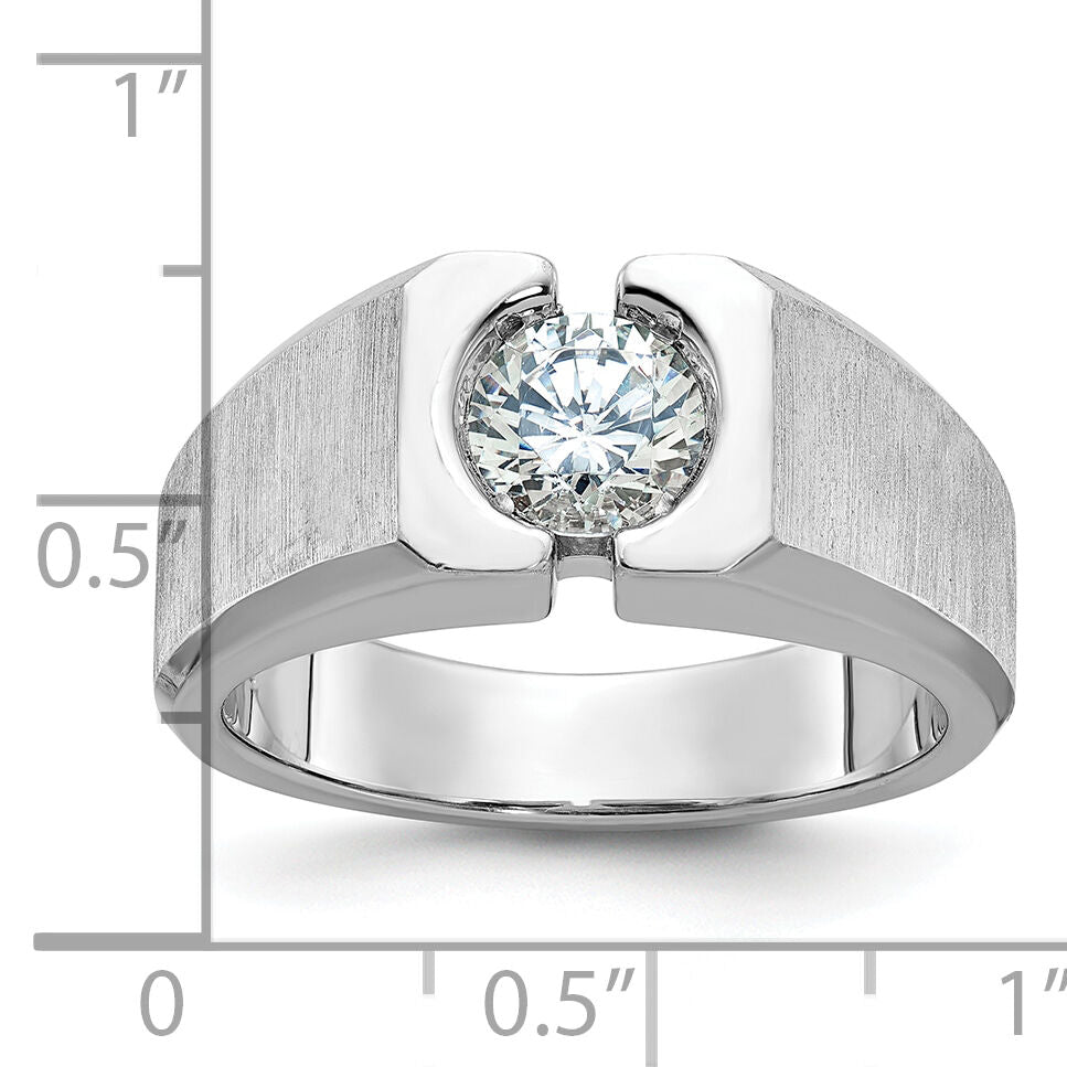 14k White Gold IBGoodman Men's Polished/Satin Diamond Ring Mounting-B63886