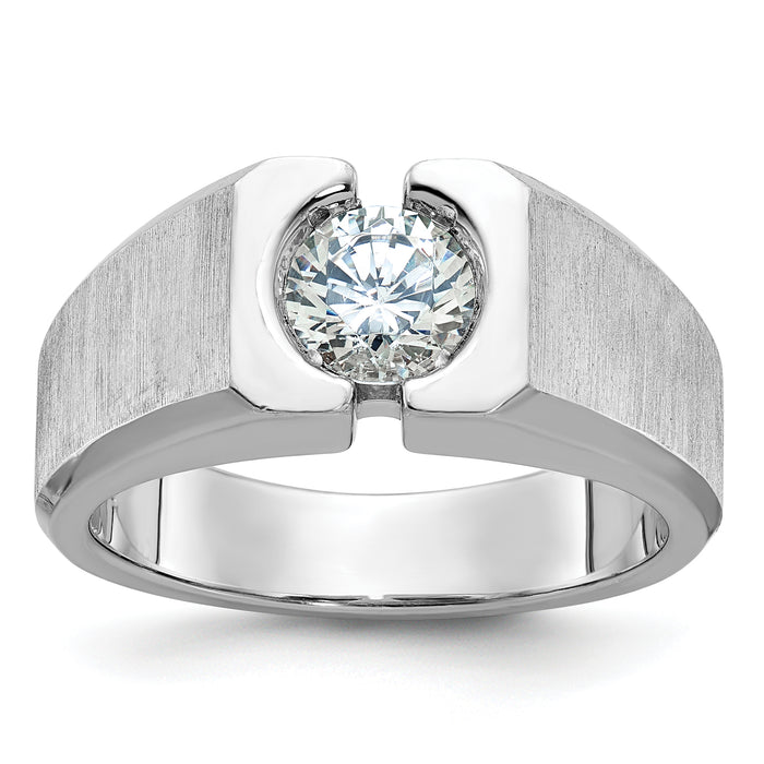 14k White Gold IBGoodman Men's Polished/Satin Diamond Ring Mounting-B63886-4W