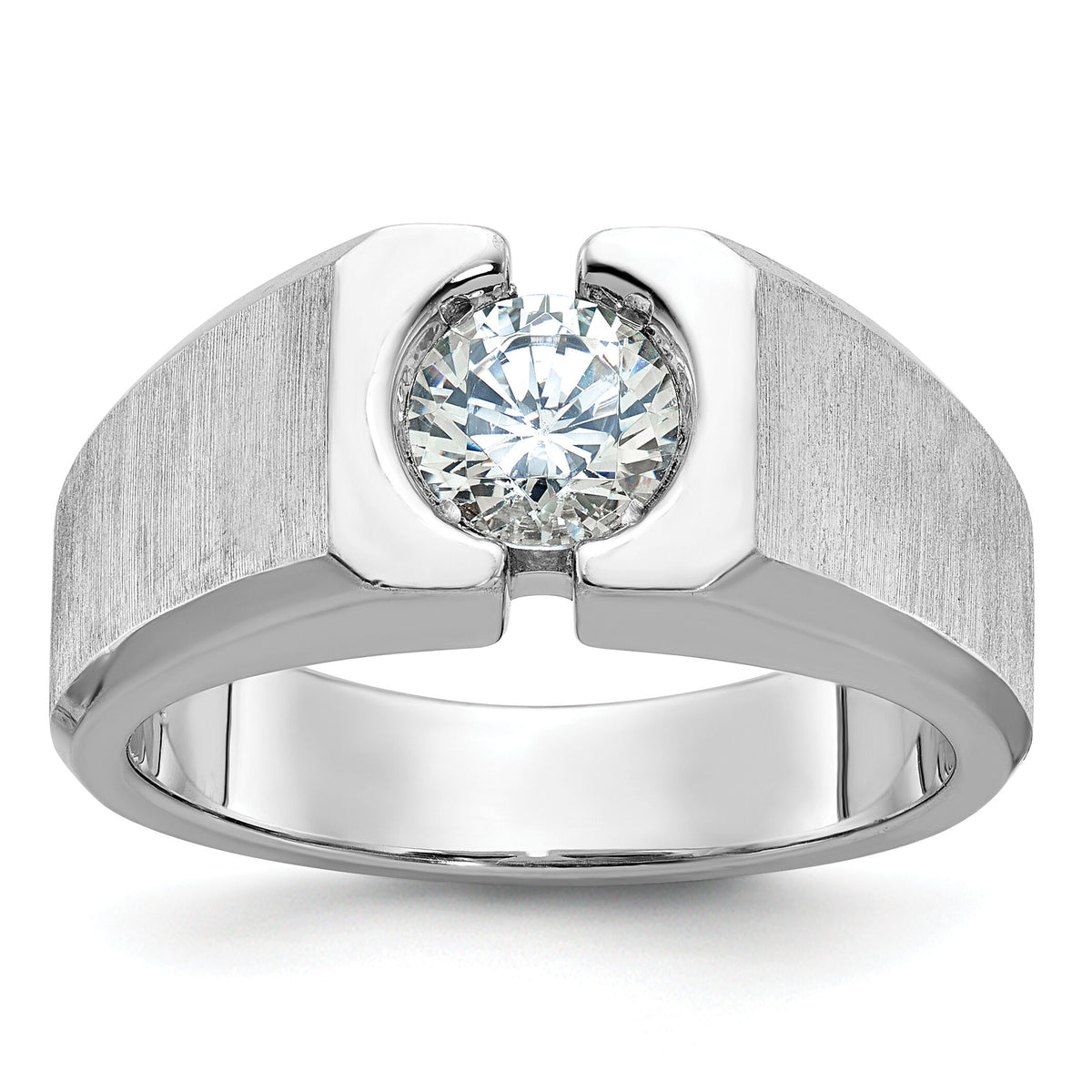 14k White Gold IBGoodman Men's Polished/Satin Diamond Ring Mounting-B63886