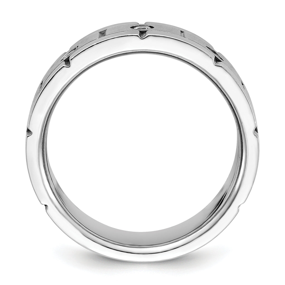 14k White Gold 1/6 ct Lab Grown Diamond VS/SI+ G+ 3 Stone Men's Ring-B63898