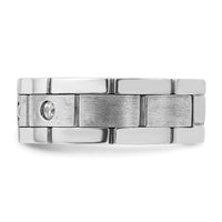 14k White Gold 1/6 ct Lab Grown Diamond VS/SI+ G+ 3 Stone Men's Ring-B63898