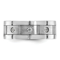 14k White Gold 1/6 ct Lab Grown Diamond VS/SI+ G+ 3 Stone Men's Ring-B63898