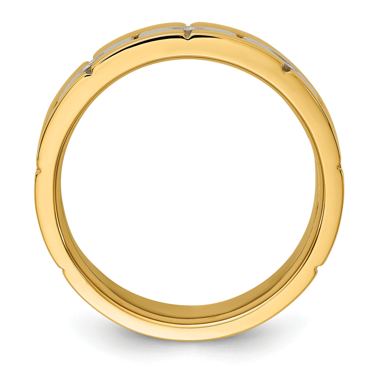IBGoodman 14k Two-tone 3 Stone Prong Set Men's Ring Mounting-B63899