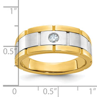 10ktt IBGoodman Men's Polished Satin & Grooved Ring Mounting-B63902