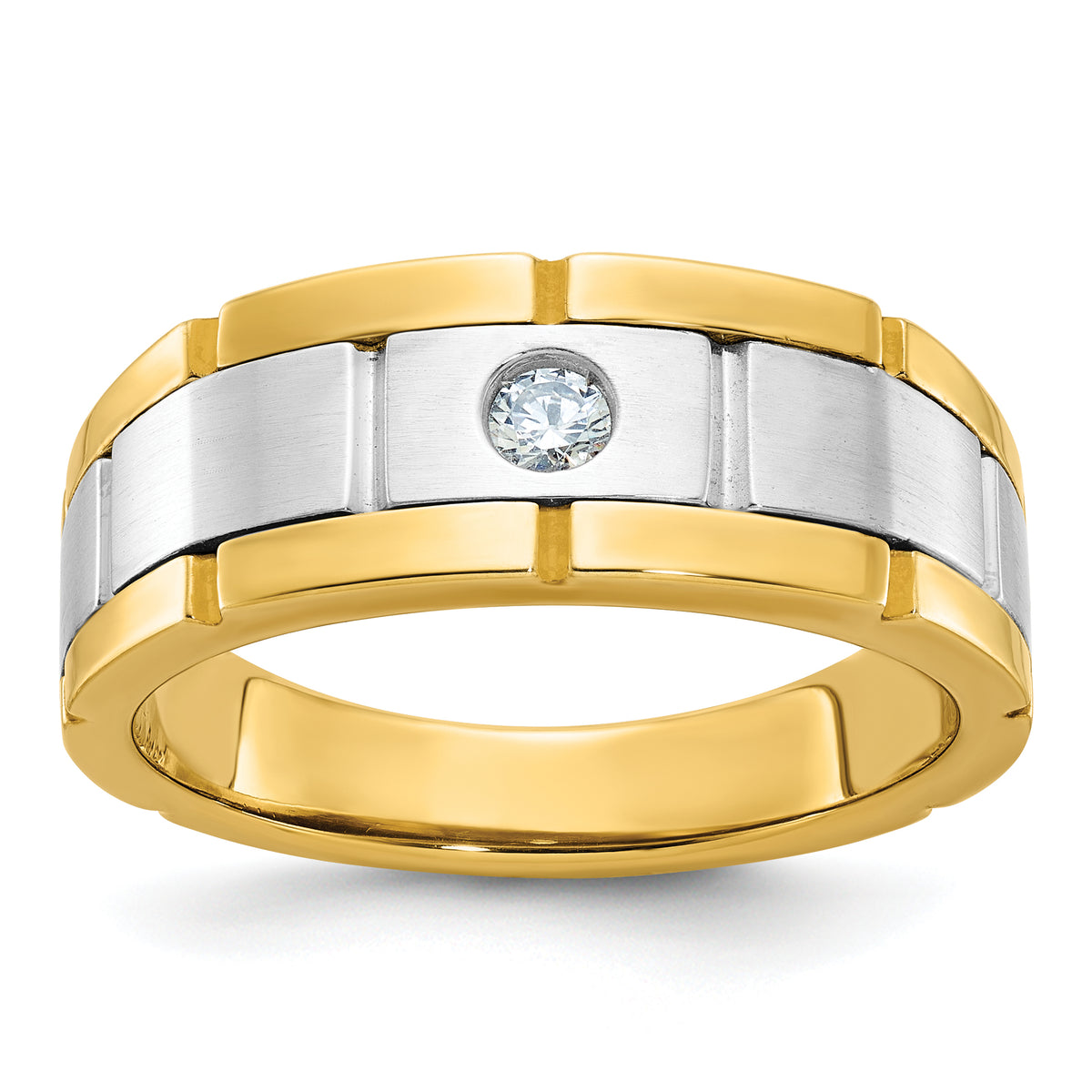 10ktt IBGoodman Men's Polished Satin & Grooved Ring Mounting-B63902-0YW