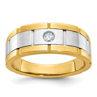 10ktt IBGoodman Men's Polished Satin & Grooved Ring Mounting-B63902