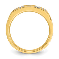 14ktt IBGoodman Men's Polished & Grooved 5-Stone Diamond Ring-B63904