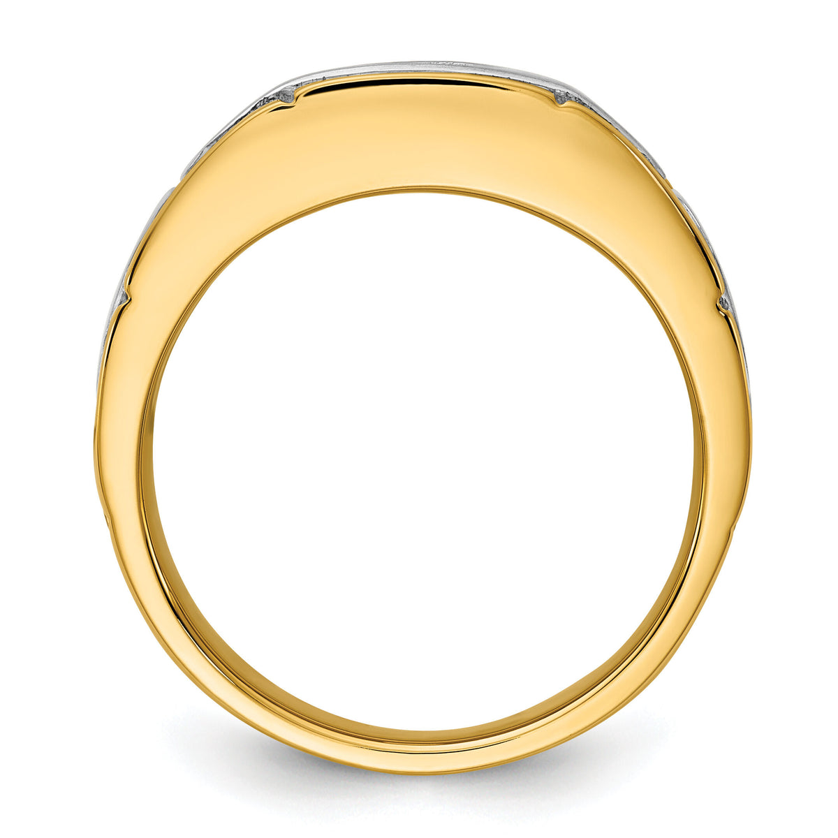10ktt IBGoodman Men's Polished Satin and Grooved Ring Mounting-B63915