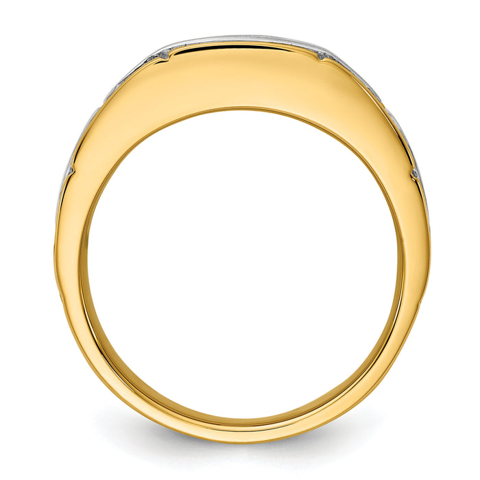 10ktt IBGoodman Men's Polished Satin and Grooved Ring Mounting-B63915