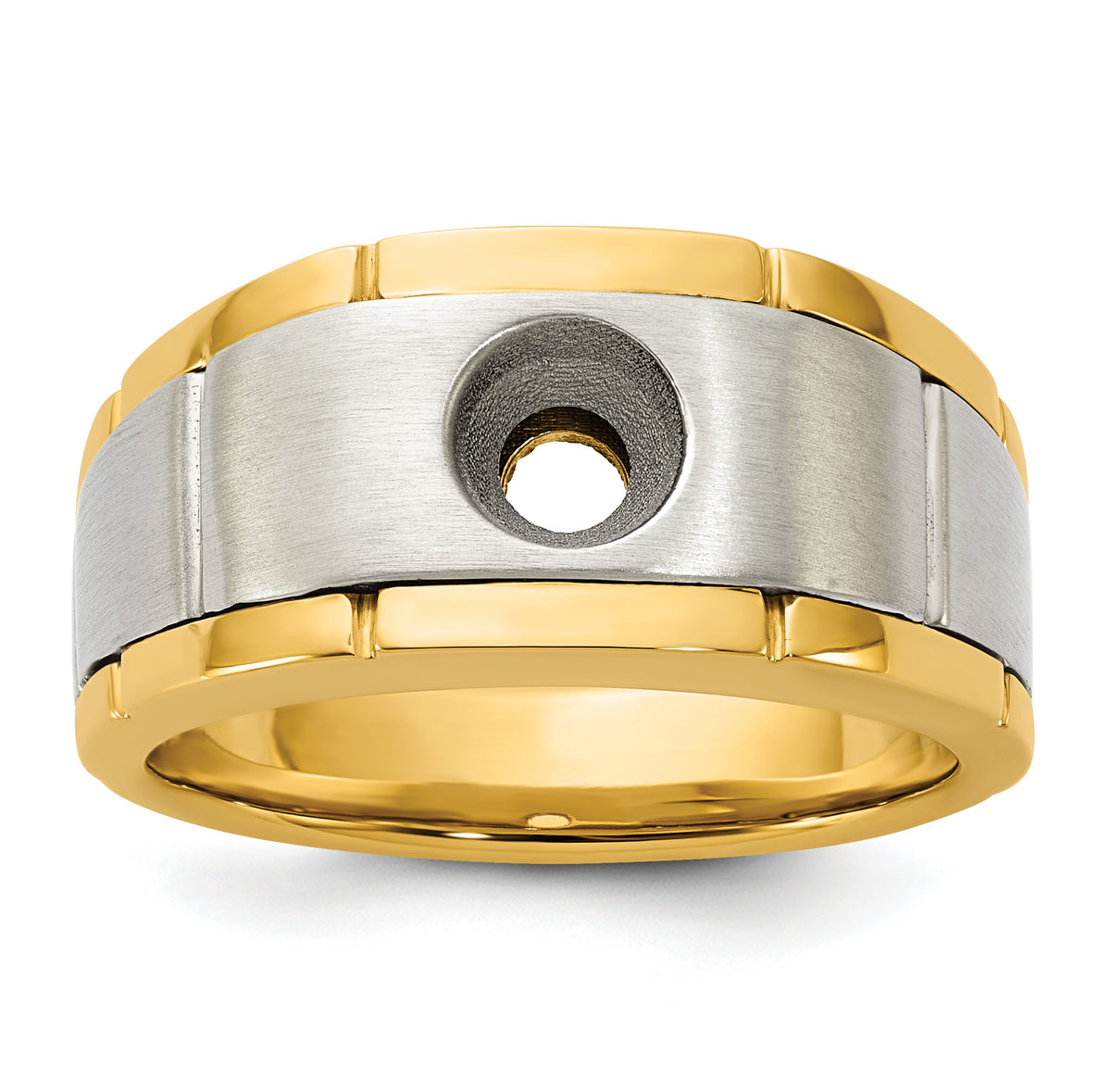 10ktt IBGoodman Men's Polished Satin and Grooved Ring Mounting-B63915-0YW