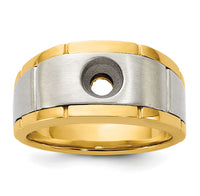 10ktt IBGoodman Men's Polished Satin and Grooved Ring Mounting-B63915