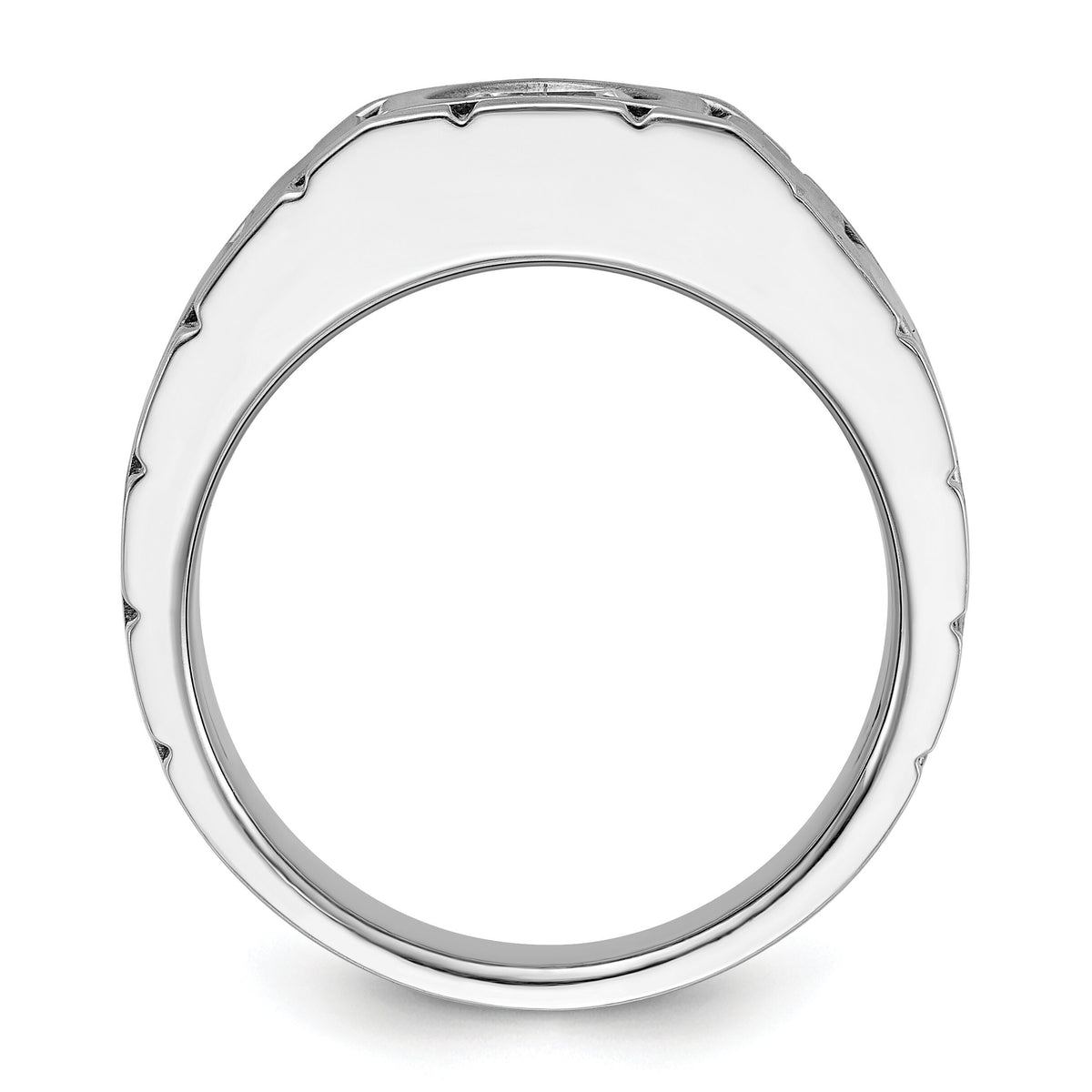 IBGoodman 14k White Gold Polished & Satin Men's Ring Mounting-B63918