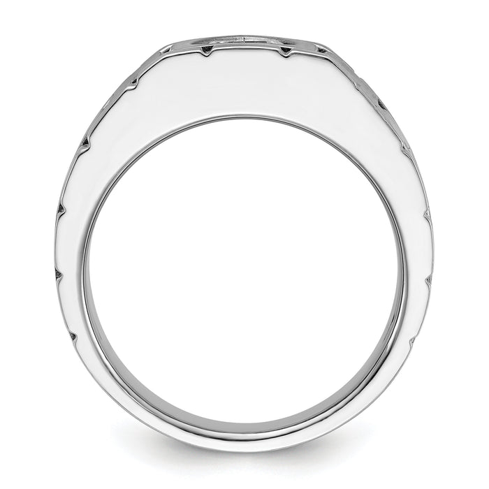 IBGoodman 14k White Gold Polished & Satin Men's Ring Mounting-B63918