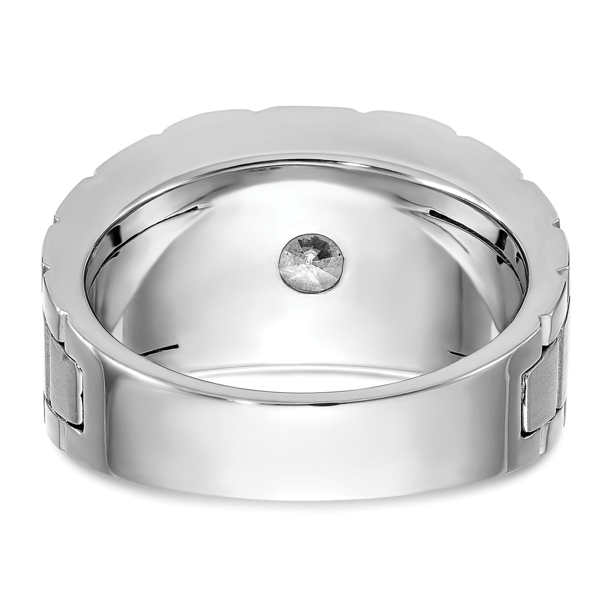 IBGoodman 14k White Gold Polished & Satin Men's Ring Mounting-B63918