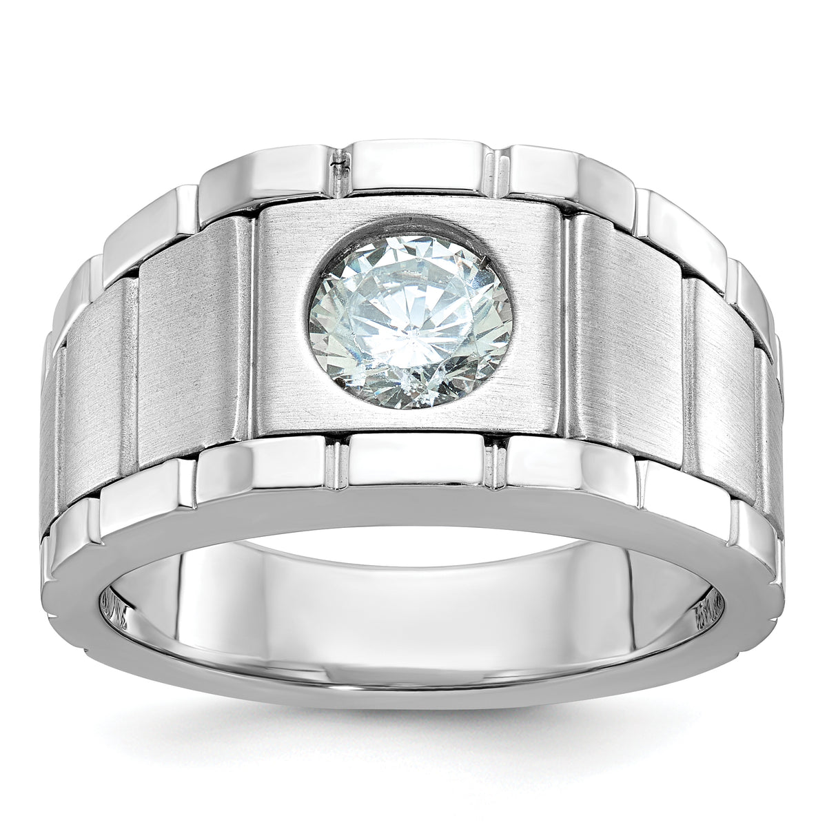 IBGoodman 14k White Gold Polished & Satin Men's Ring Mounting-B63918-4W