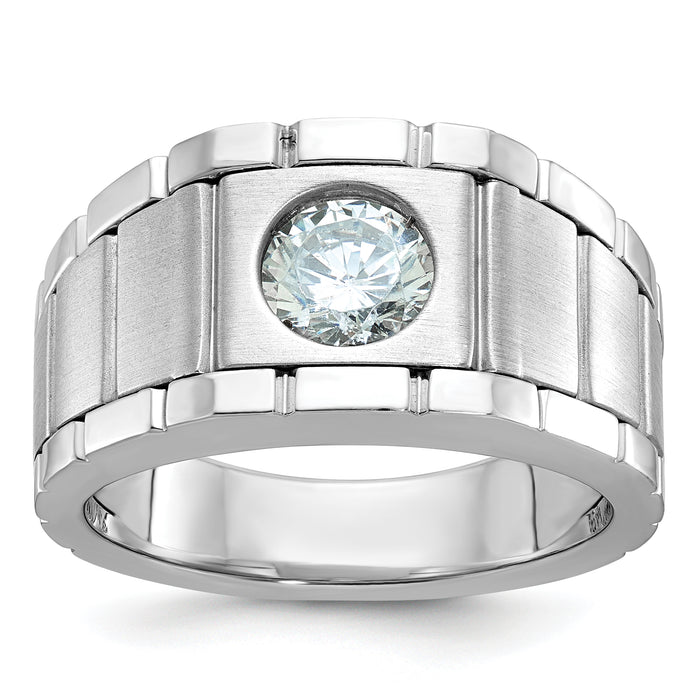 IBGoodman 14k White Gold Polished & Satin Men's Ring Mounting-B63918-4W