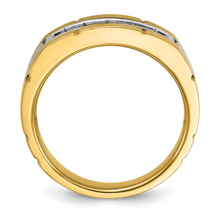 IBGoodman 14k Two-tone 5 Stone Polished/Satin Men's Ring Mounting-B63919